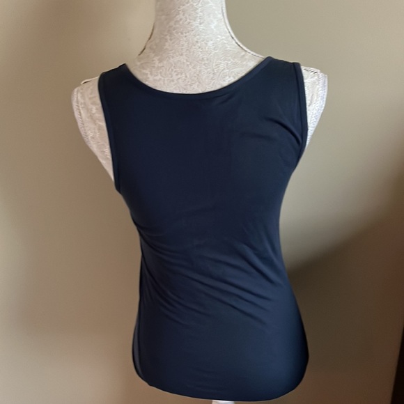 Ann Taylor Blue Tank Top with flounce accent - Picture 2 of 4